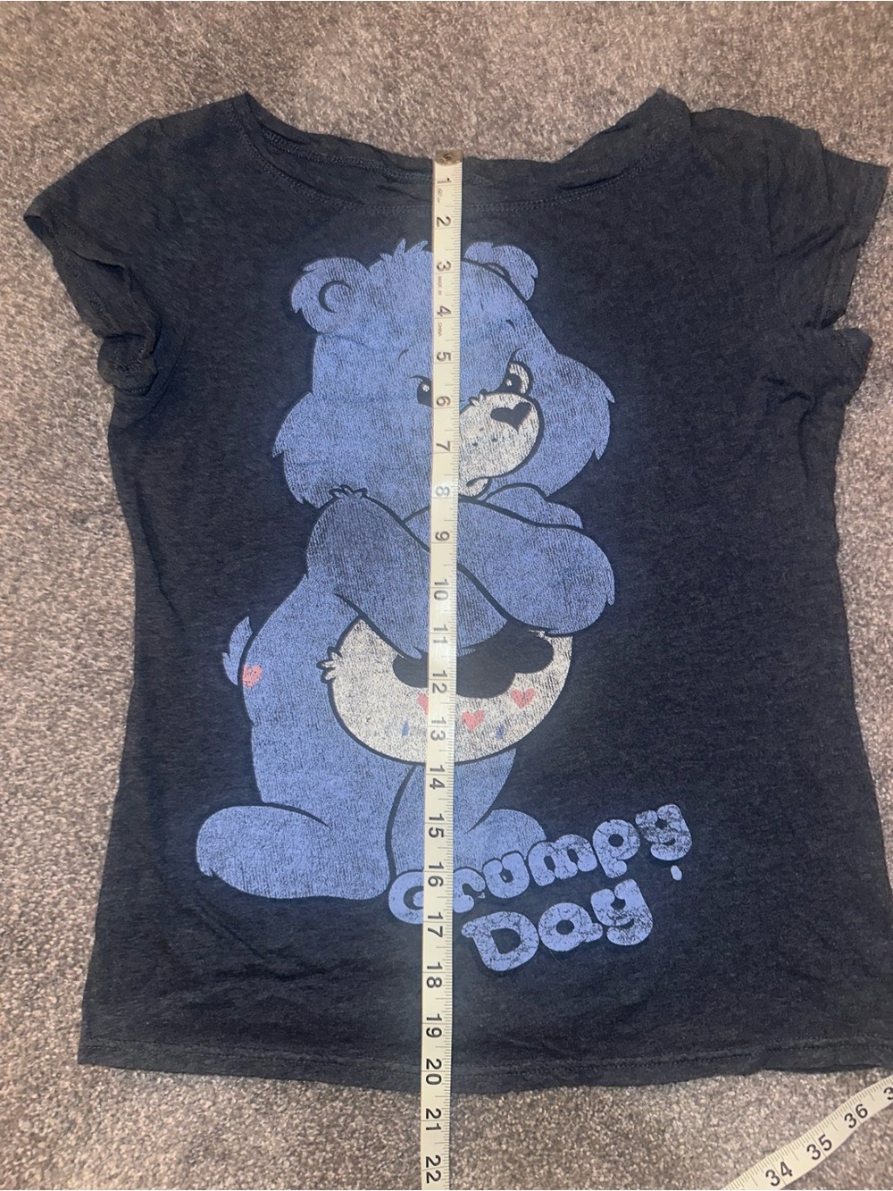Care Bears Grumpy Bear Graphic Tee 2010 Y2K Retro Blue Gray Size M - Picture 5 of 5